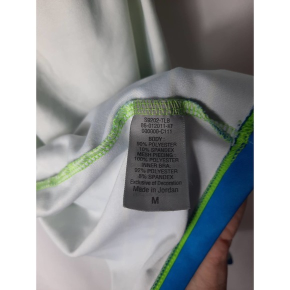 Champion Racerback Workout green blue tank top with shelf bra - Picture 8 of 8